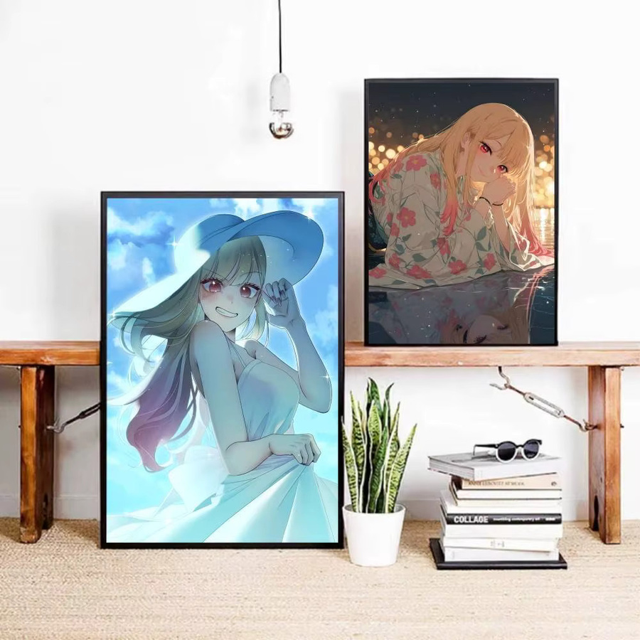 Selbstklebender Anime-Poster Kitagawa Marin aus Papier, Mehrfarbiges Wandbild für Zuhause und Café - Bild 4