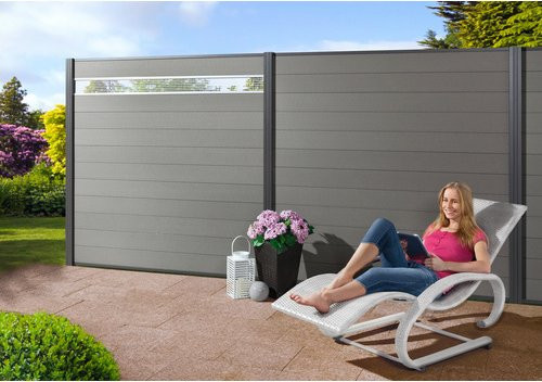 Mr. GARDENER Steckzaunsystem Turino aus WPC in Grau, B/H: 179 x 90 cm - Bild 1