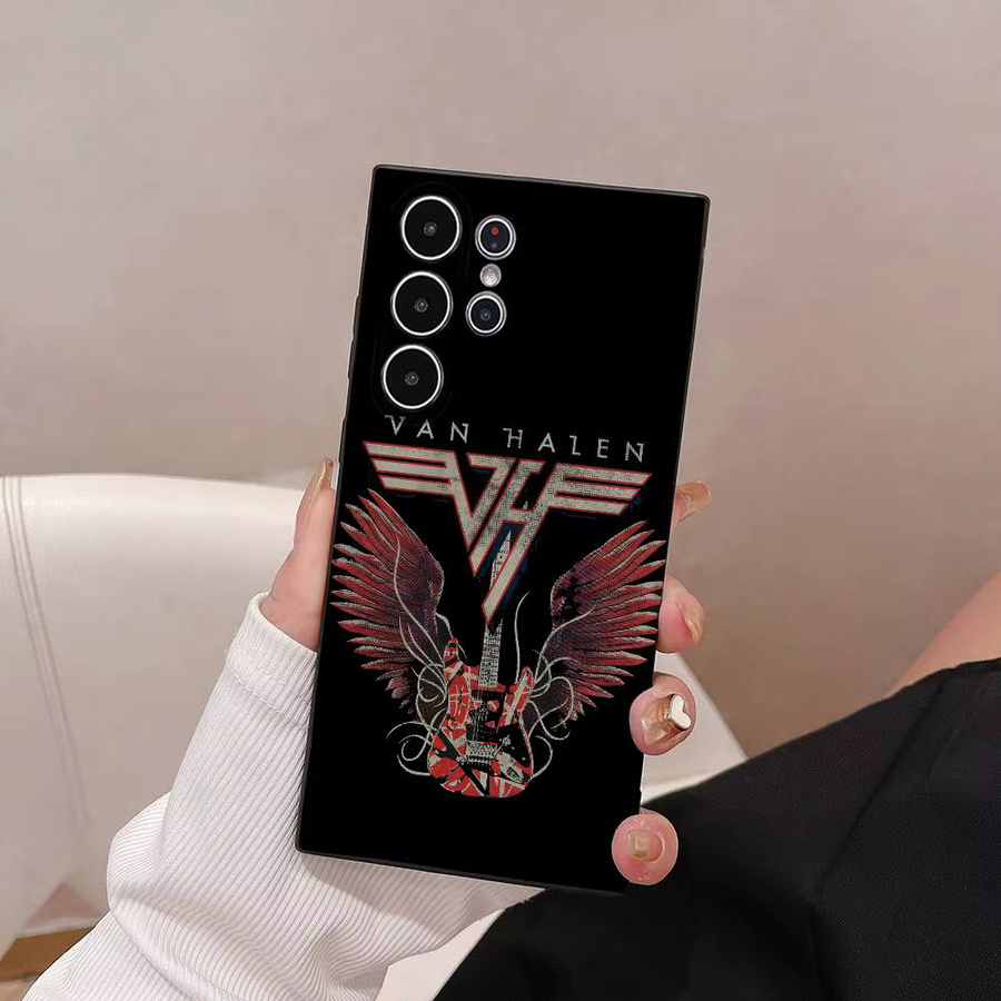E-Eddie Van H-Halen Sänger Handyhülle für Samsung Galaxy S25 S24 S23 S22 S21 S20 Plus 5G Frosted Non-Slip Full Soft Cover in Schwarz - Bild 3