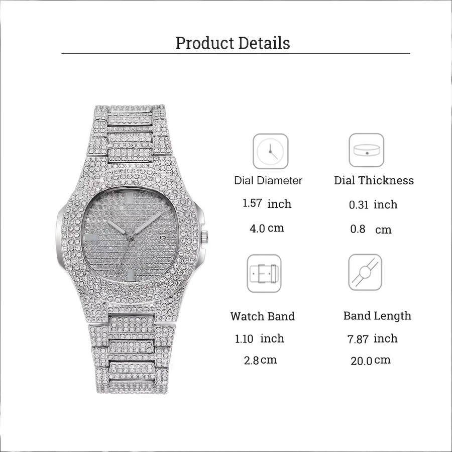 RUNERR Armbanduhr Edelstahl, Quarz, Silber, Kristall, Damen - Bild 3
