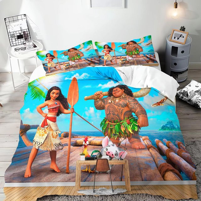 Paslu Moana Prinzessin Anime Bettwäsche-Set aus Polyester, Mehrfarbig, B/H: 140 x 210 cm - Bild 1