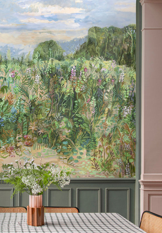 Isidore Leroy Fototapete Roses Trémières mit floralem Naturmotiv in Mehrfarbig - Bild 2