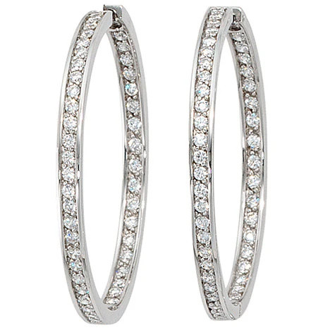 Colfem Creolen 925 Sterling Silber, Zirkonia, Unisex - Bild 1