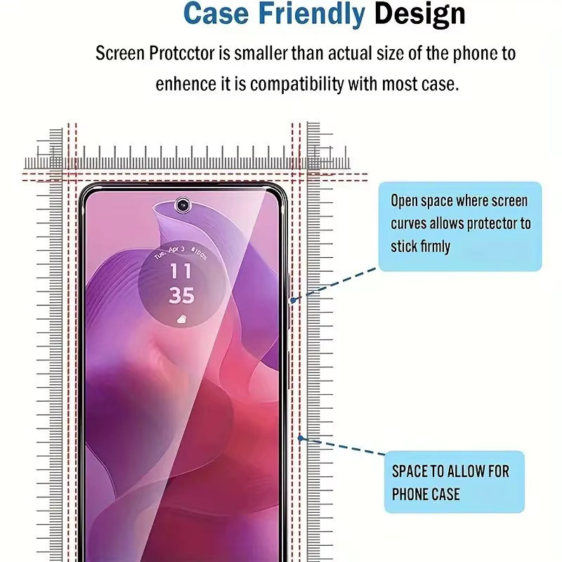 4 Stück Motorola Handy-Displayschutzfolien aus Glas, transparent, passend für G24 Power, G55, G54, G14, G24, G31, G32, G34, G35, G41, G42, G52, G72, G73, G75, G82, G84 - Bild 2