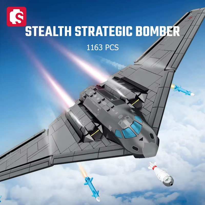 SEMBO BLOCK Militär-Stealth-Strategiebomber, Bausatz, Flugzeug-Kampfmodell - Bild 2