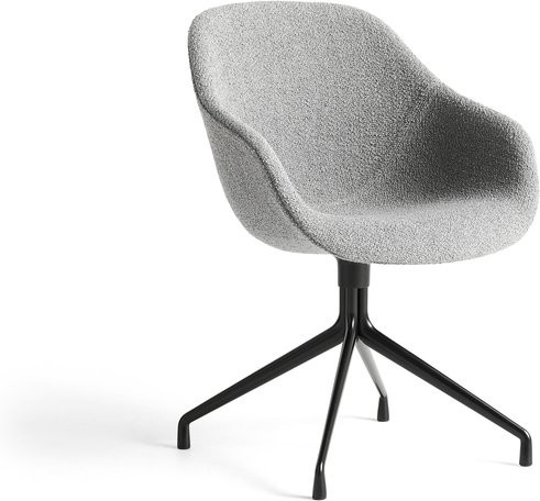 HAY About A Chair AAC 121 Drehstuhl mit Aluminiumgestell in Schwarz und Grau mit Bouclé-Bezug im skandinavischen Design - Bild 1