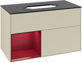 V&B Waschtischunterschrank Finion in Grau Lack, Breite: 100 cm, Tiefe: 60,3 cm - Bild 1
