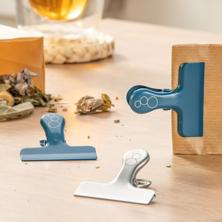 Fackelmann Tütenclips Balance aus Metall in Silber/Blau, 4 Stück - Bild 2
