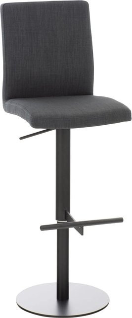 DELUKE Barhocker DIVER höhenverstellbarer Barstuhl mit Lehne und 360 Grad Drehbarkeit, Stoff Dunkelgrau, B/T/H: 40 x 49 x 93 cm - Bild 1