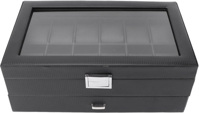 aimo Uhrenbox 12 Fächer, Karbonfaser, Schwarz, Herren - Bild 1