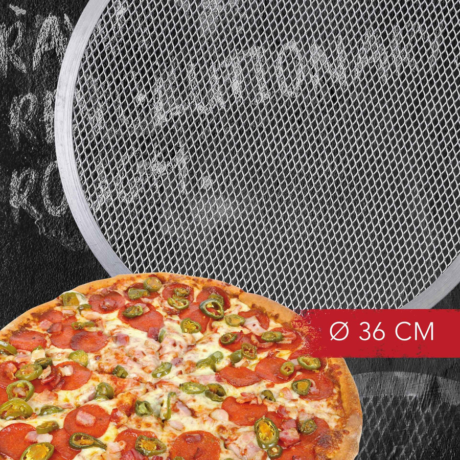 FMprofessional Pizzagitter aus Aluminium, rund, Silber, Durchmesser: 36 cm - Bild 2