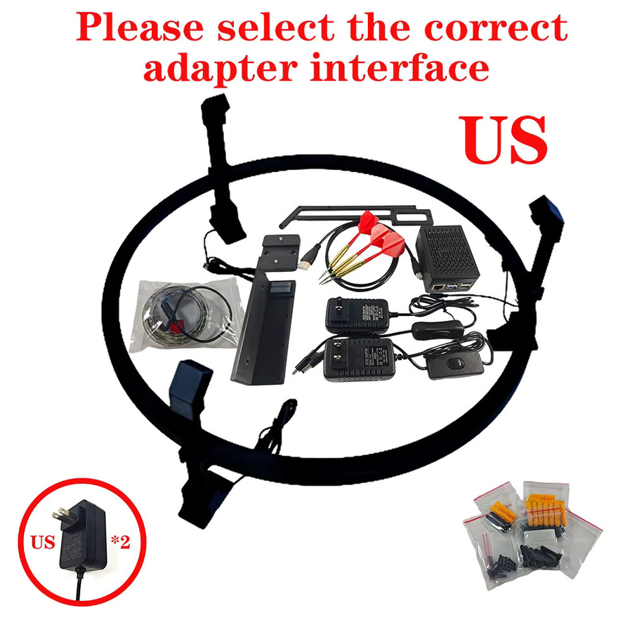 GXIVISION Core Kit für Autodarts DIY-Hardware-Set in Schwarz mit Mikrocomputer, 3 Kameras, Halterung und Dart-LED-Lichtring - Bild 2
