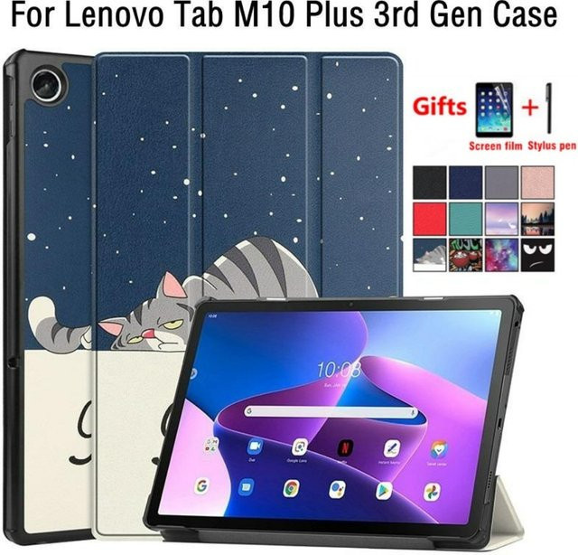 Lenovo Xiaoxin Pad 2022 und Tab M10 Plus 3rd Gen 10,6 Zoll Schutzhülle aus magnetischem PU Leder in Gold inklusive Schutzfolie und Stylus - Bild 1