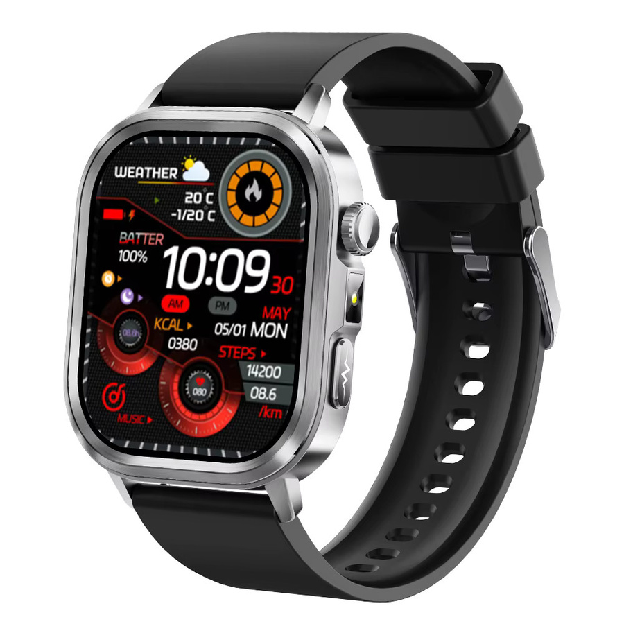 OUIO Smartwatch 2025 mit EKG, PPG, Blutsauerstoffmessung, Harnsäure- und Körperanalyse sowie LED-Taschenlampe in Rot - Bild 6