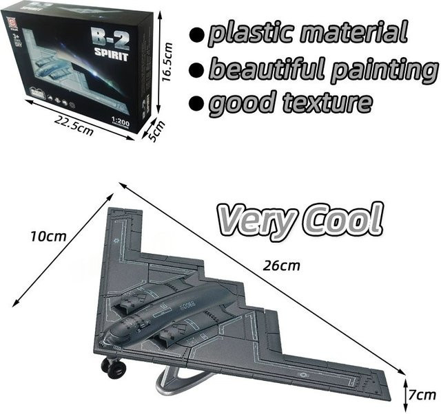 ZOCO US Air Force B2 B-2 A Ghost Bomber, Flugzeugmodell, 1:200, ab 3 Jahre - Bild 1