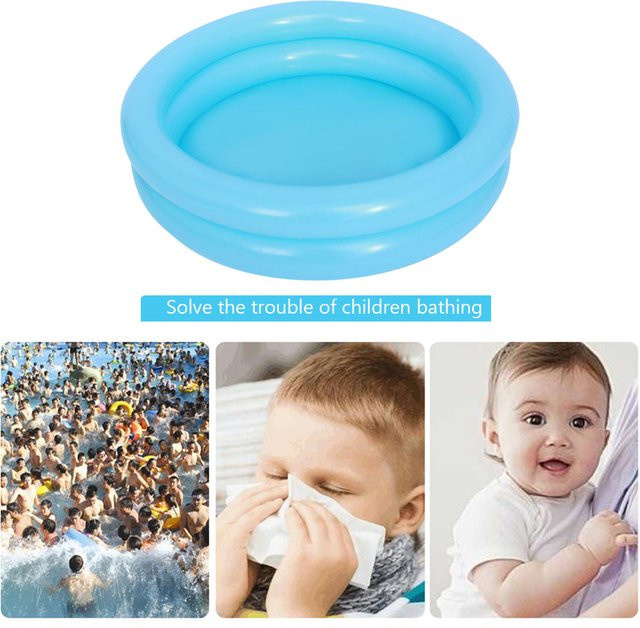Aufblasbares Baby-Planschbecken von APWIKOGER in Blau, rundes Sommer-Schwimmbecken für Kleinkinder mit Durchmesser: 60 cm und Höhe: 15 cm - Bild 1