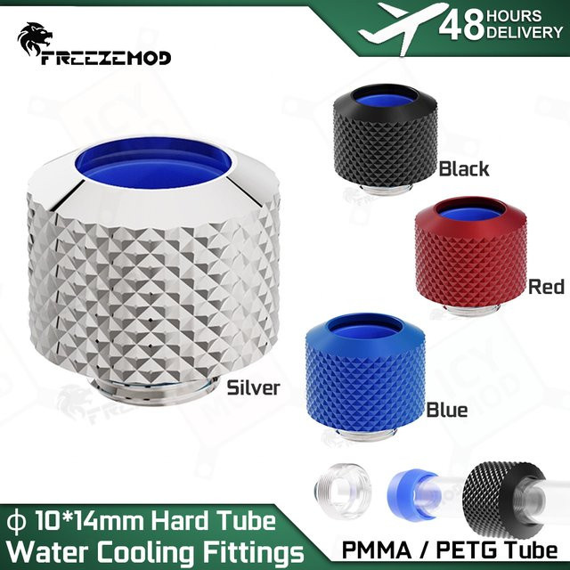Freezemod OD14mm Harte Rohrverschraubungen Silikon Anti Drop Rohrhülse für Computer Wasserkühlung in Schwarz - Bild 1