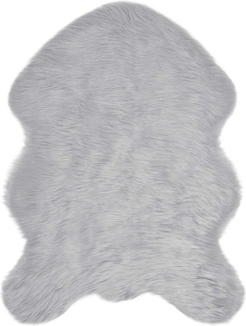 vidaXL Kunstschaffell Teppich Tafalla Grau, B/T: 80 x 120 cm, Polyester - Bild 1
