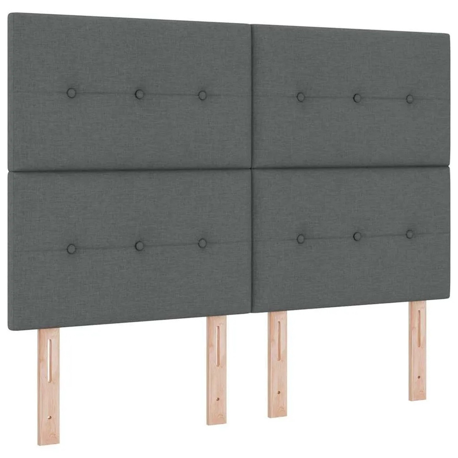 vidaXL LED Boxspringbett mit Matratze Dunkelgrau B: 140 cm, T: 190 cm, H: 280 cm - Bild 1