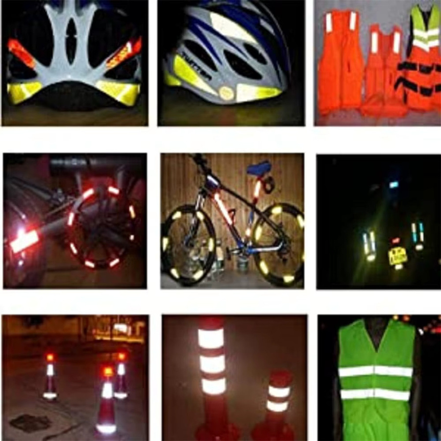 Satop Cinta Reflektierendes Klebeband in Werbequalität, wasserdichter Reflektoraufkleber für Auto und LKW, Breite: 10 cm, Länge: 5 m, Farben: Weiß, Rot, Gelb, Orange - Bild 2