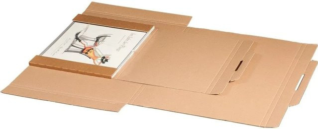 PROREGAL Kalenderverpackung A2 Braun, wiederverschließbare Buchverpackung aus Karton mit Steckverschluss, B/H/T: 62 x 42 x 1 cm - Bild 1