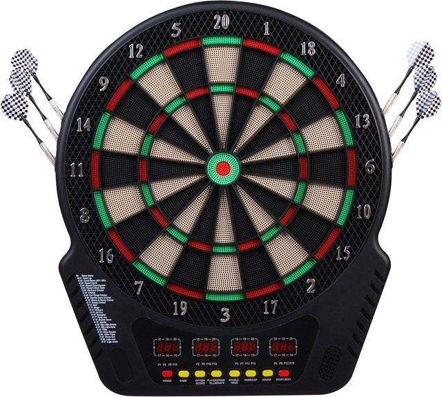 HOMCOM Elektronische Dartscheibe, mit 6 Darts und 24 Dartköpfen - Bild 1
