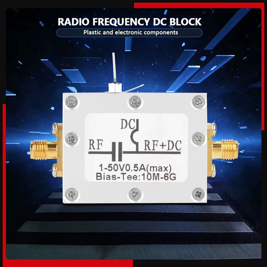KKMOON Breitband Hochfrequenz Bias Tee 10 MHz-6 GHz Koaxial-T-Stück in Silber und Grau - Bild 2