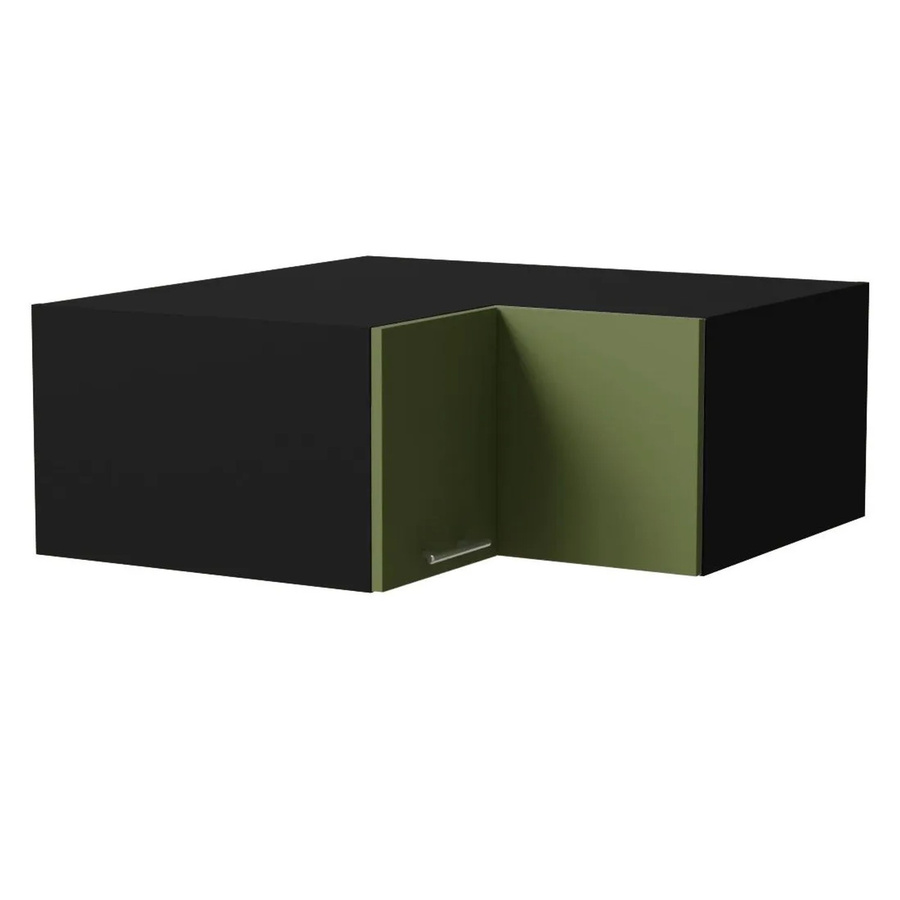 Feldmann-Wohnen Eckaufsatzschrank Brerra in Schwarz und Matt Farngrün mit Soft-Close-Türen, B/T/H: 90 x 36 x 90 cm - Bild 2