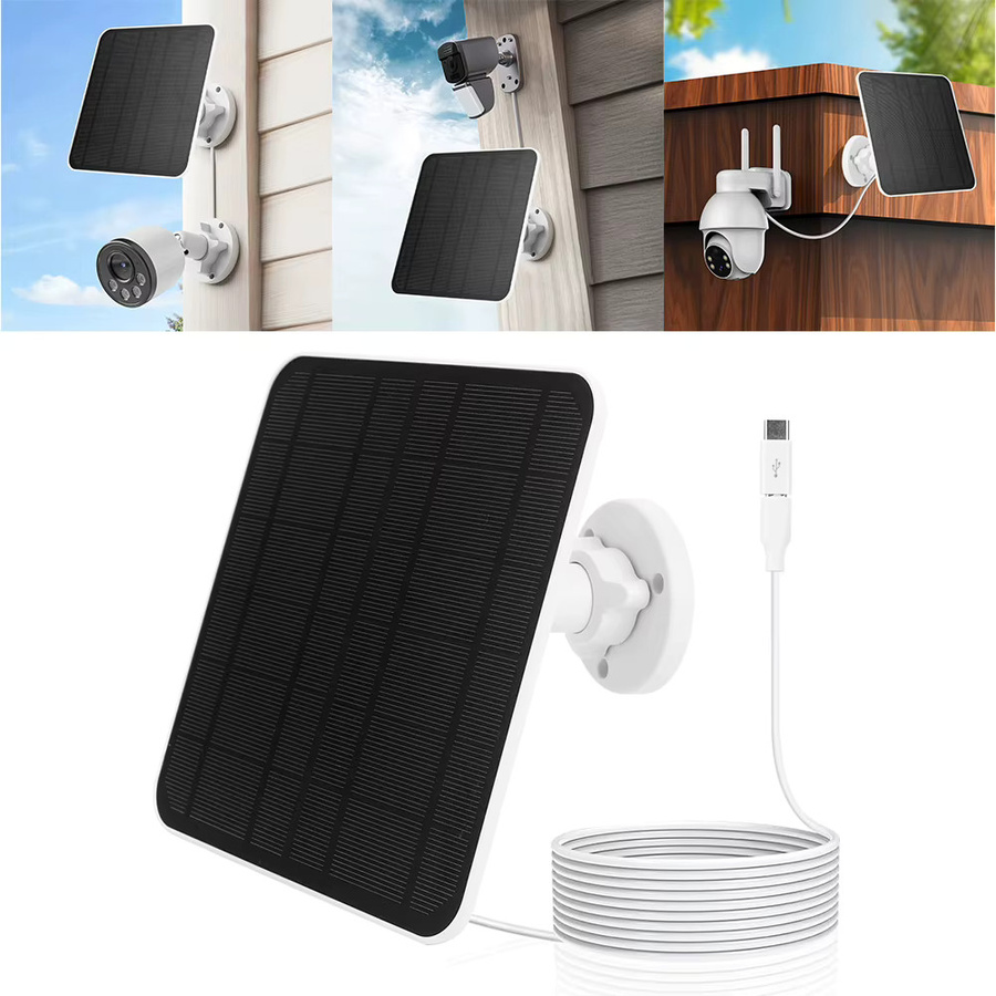 Eufy Solarpanel 30 W 5 V für Eufycam 3/3C/2C/2Pro, wasserdichtes Solarzellensystem zur Wandmontage in Schwarz mit 3,3 m Kabel - Bild 3