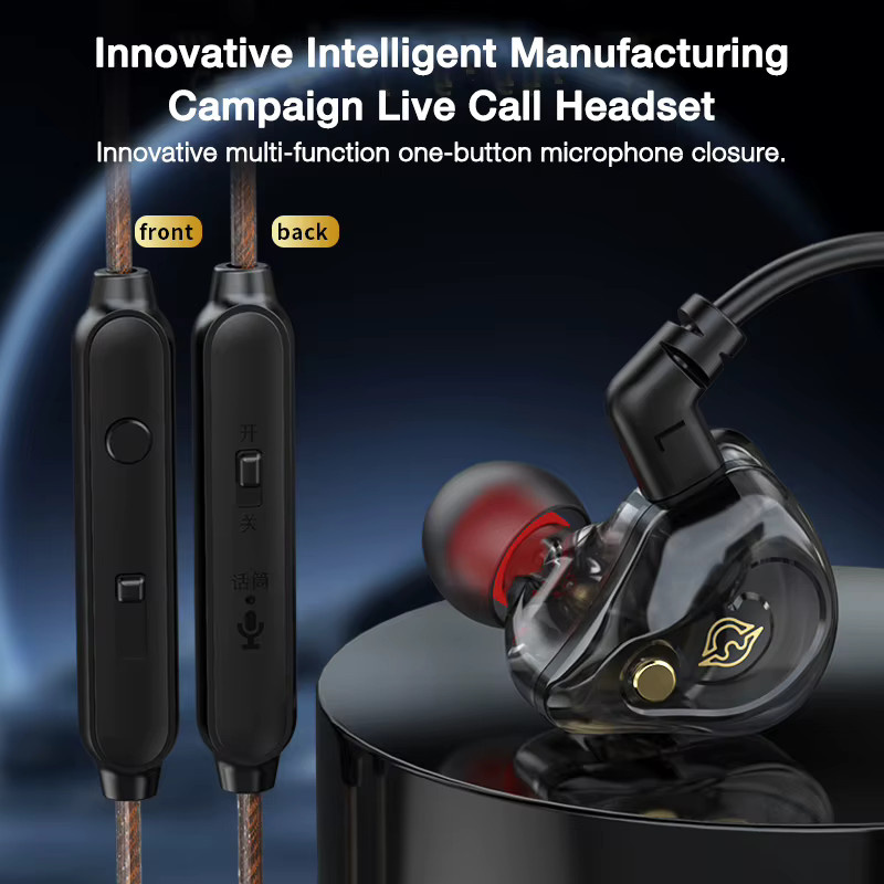 EARDECO In-Ear Kopfhörer mit Mikrofon und Geräuschunterdrückung, Stereo-Bass Sport-Ohrhörer mit 3,5 mm Klinkenanschluss, Schwarz - Bild 2