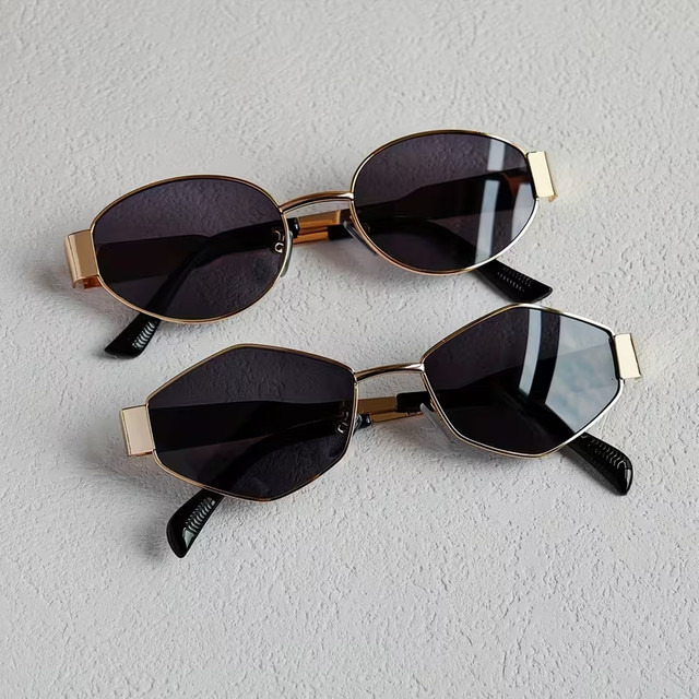 Hindfield Brille, Rhombus-Ovalrahmen, Vollrand, Gold, Metall - Bild 1