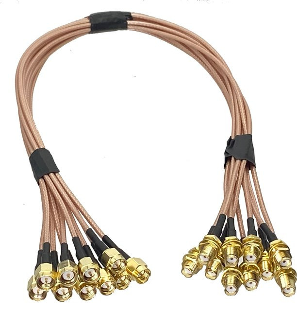 10er Set RG316 RF Jumper Pigtail Kabel mit SMA Stecker und SMA Buchse, Goldfarben, Länge: 10 cm bis 5 m - Bild 1