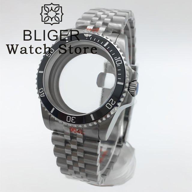 BLIGER Uhrengehäuse, Edelstahl, Silber, 36 mm, 38 mm, Unisex - Bild 1