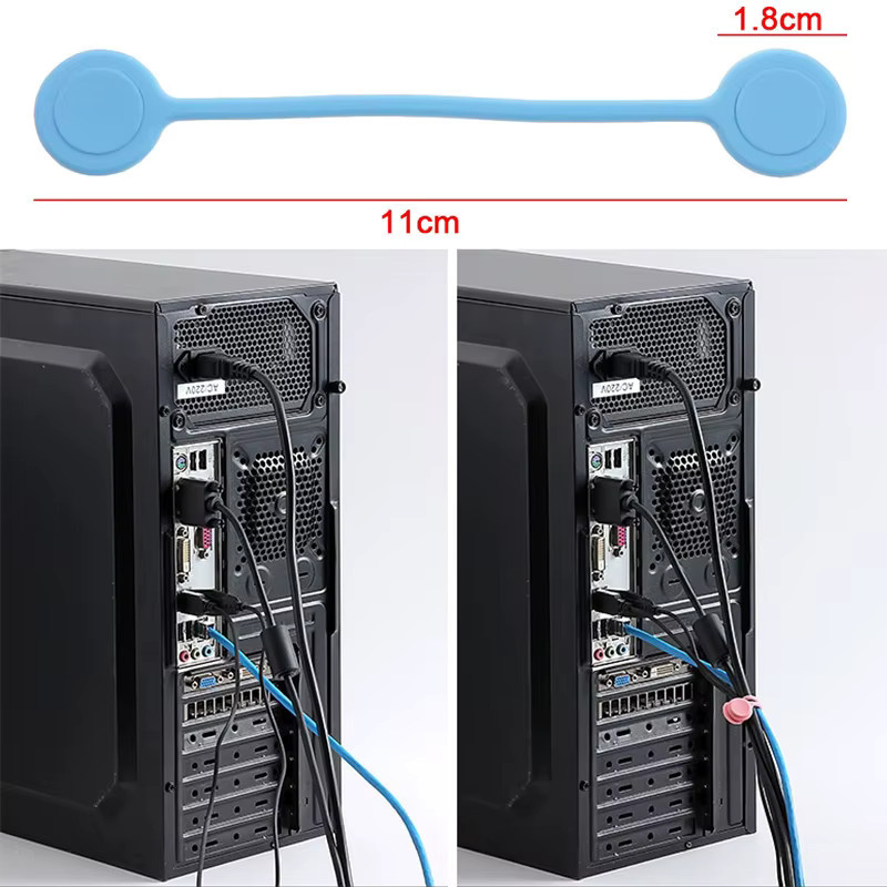 JCD Magnetischer Datenkabel-Organizer aus Silikon in Schwarz zur Aufbewahrung von Mobiltelefonen und Kopfhörern - Bild 3