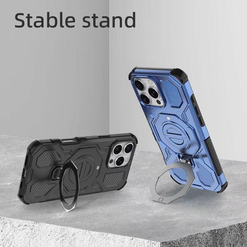 Samsung Magnetische Robuste Schutzhülle mit Drehbarem Ständer für Galaxy S26 Ultra S25 Plus A57 A37 in Schwarz und Blau - Bild 4