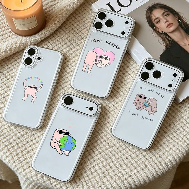 Moetch Silikonhülle K-Ketnipz Design in Rosa und Transparent für iPhone 11 bis iPhone 17 Pro Max Plus - Bild 1