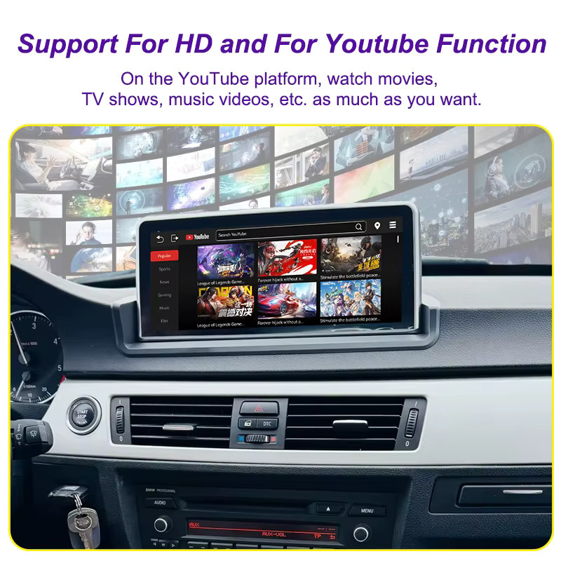AUTOTOP 10,25 Zoll Linux Android Auto Touchscreen für BMW 3er E90 E91 E92 E93 (2005-2012) mit iDrive und drahtlosem CarPlay in Schwarz - Bild 6