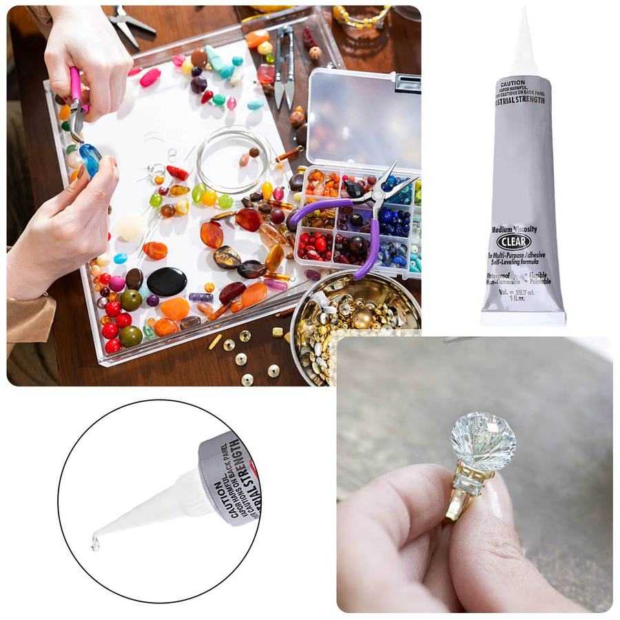 E6000 Flüssiger Bastelkleber Transparent Wasserfest und Geruchlos für DIY Handarbeit Schmuck und Strass - Bild 2