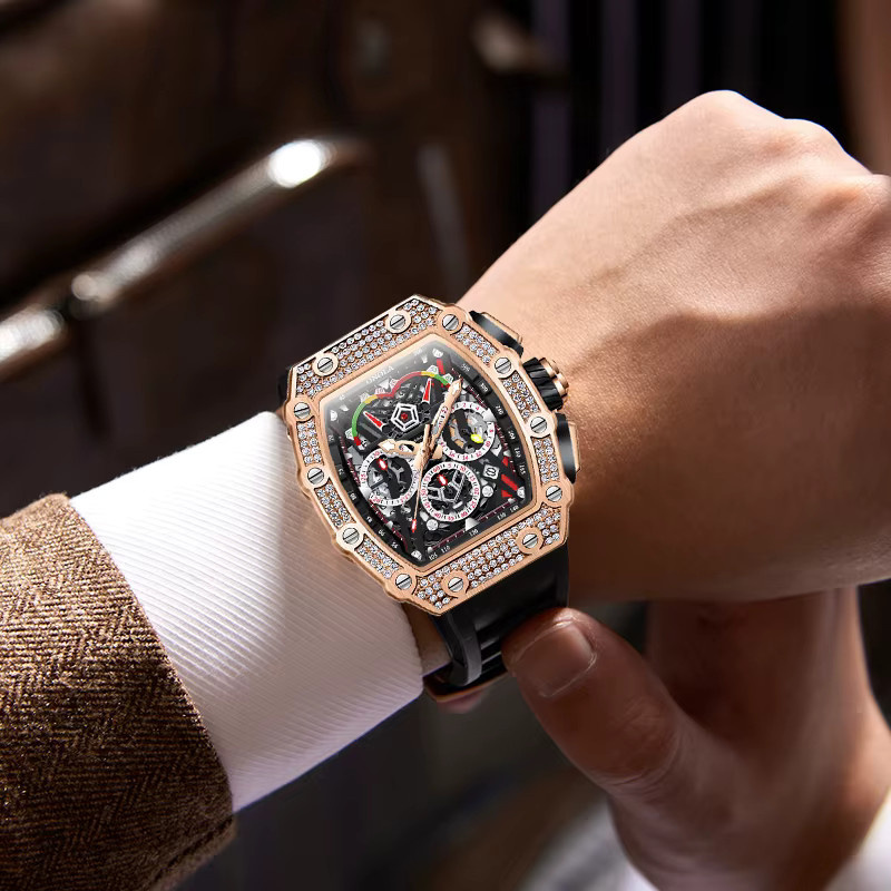 ONOLA Armbanduhr Automatik, Diamant, Edelstahl, Silikon, Herren - Bild 3