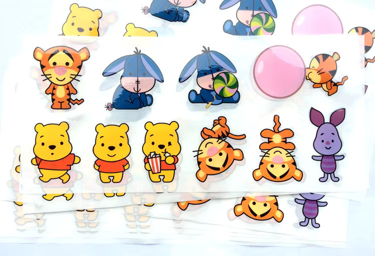 Potdemiel Winnie the Pooh Dekorative PVC Aufkleber Transparent mit Ferkel und Tiger wasserdicht und ölbeständig - Bild 3