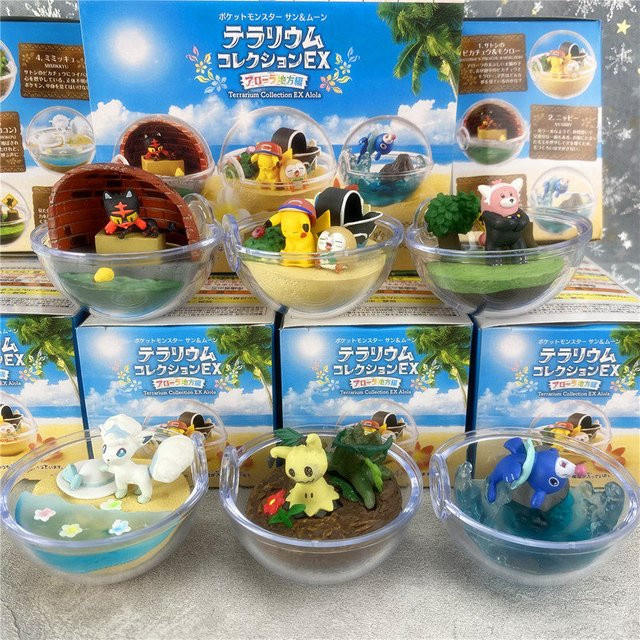 Re-Ment Pokémon Terrarium Collection EX, Einzelfigur, Pikachu Bewear Alolan Vulpix Litten Mimikyu - Bild 1