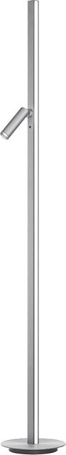Bankamp Line 6138 LED-Stehleuchte in Silber aus Aluminium mit dimmbarer Leselampe und dim2warm Funktion (2200K - 2700K) - Bild 1