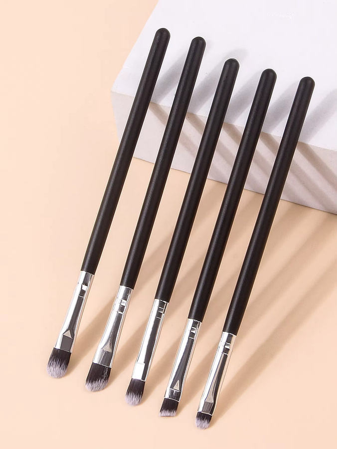 5-teiliges Augen-Make-up-Pinsel-Set mit Lidschatten-, Detail- und Mischpinsel - Bild 3