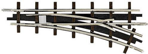 H0f Feldbahn Gleis 12342 Weiche rechts 66.6mm aus Metall - Bild 1