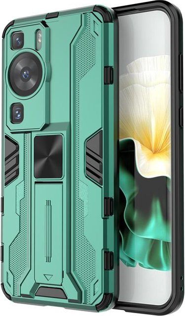 Stoßfeste Handyhülle mit Magnethalterung und Kameraschutz für Huawei P60, P60 Pro und P60 Art in Grün - Bild 1