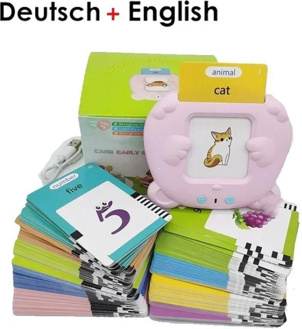 Yiran bag Sprechende Lernkarten Englisch Deutsch Spanisch Französisch 3-6 Jahre - Bild 1