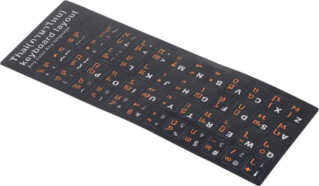 KONNWEI Thailändische Tastaturaufkleber für 15,6 Zoll Laptops aus verschleißfestem PVC in Grau und Schwarz mit mattierter Textur - Bild 1