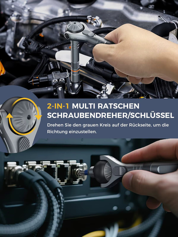 ATuMan RS2 40-in-1 Multi-Ratschen-Schraubendreher-Set mit magnetischem 1/4 Zoll Anschluss und 45 Zähnen - Bild 3