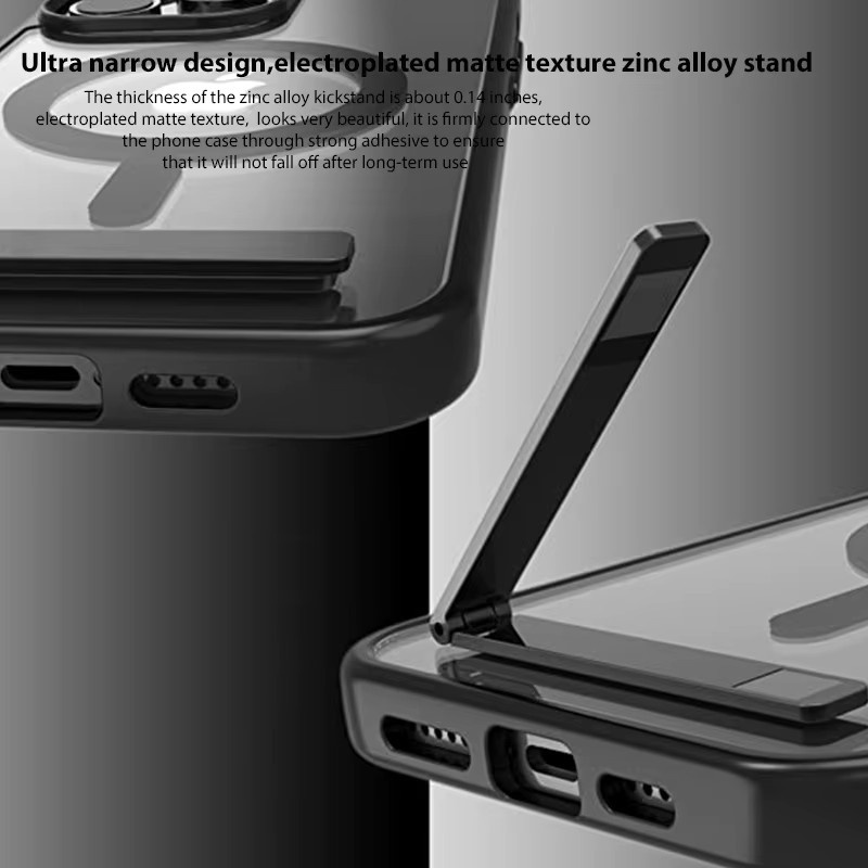 Magnetische Handyhülle mit Ständer für iPhone 16 15 14 13 12 11 Pro Max Plus in Schwarz von UYUXIO - Bild 2