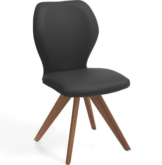 Polsterstuhl COLORADO von NIEHOFF in Schwarz mit Leder und Wild-Nussbaum, B/T/H: 49,0 x 60,0 x 92,0 cm - Bild 1